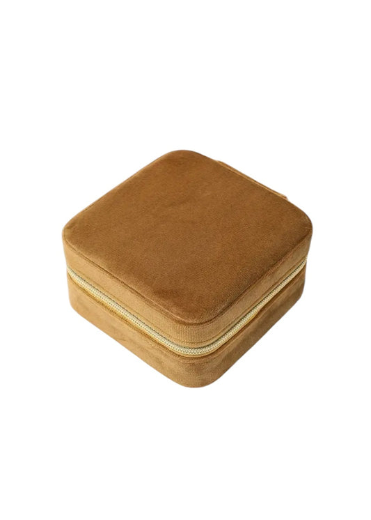 Guarda-jóias veludo camel