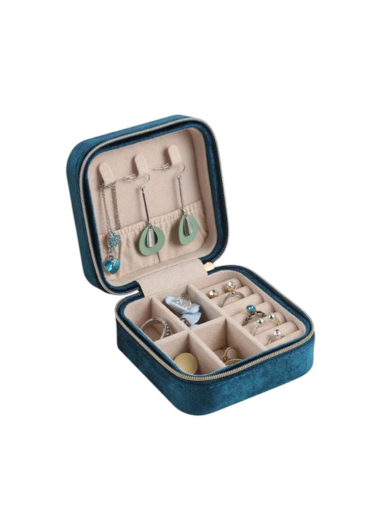 Guarda-jóias veludo azul