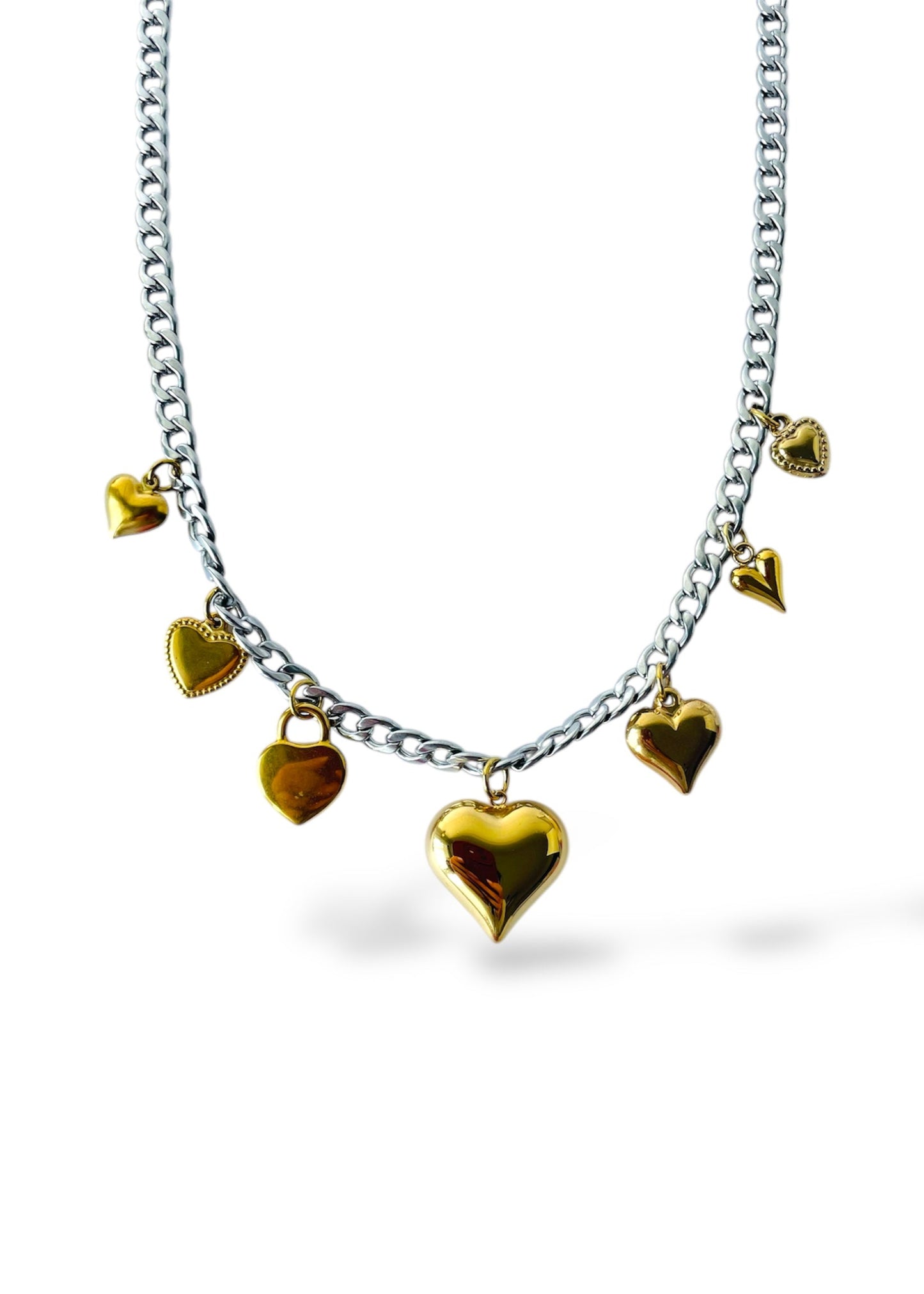 Colar Heart of Gold and Silver