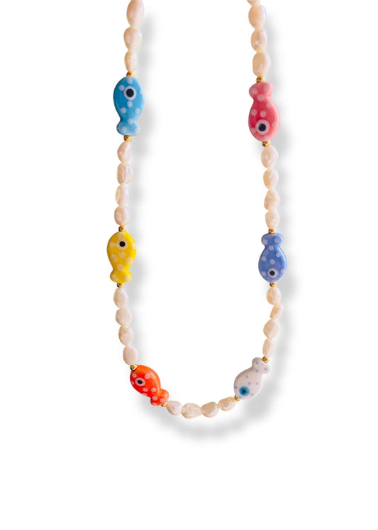Colar Pearls and Fish
