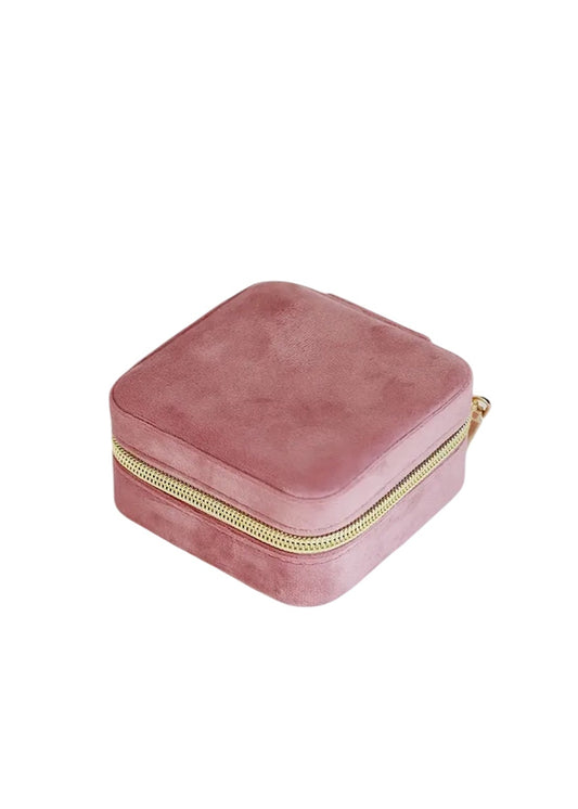 Guarda-jóias Veludo Rosa