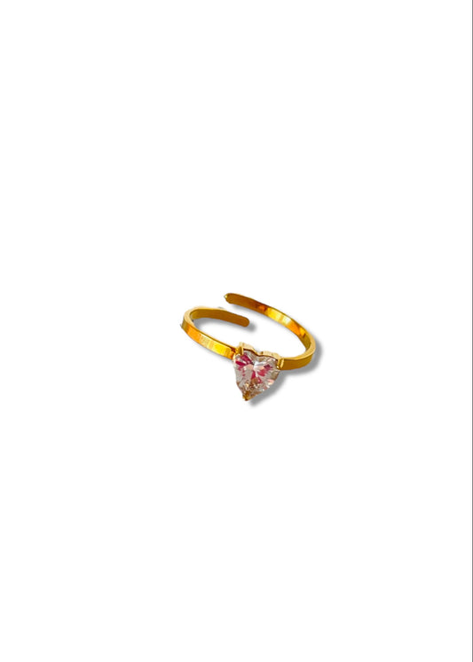 Crystal heart ring