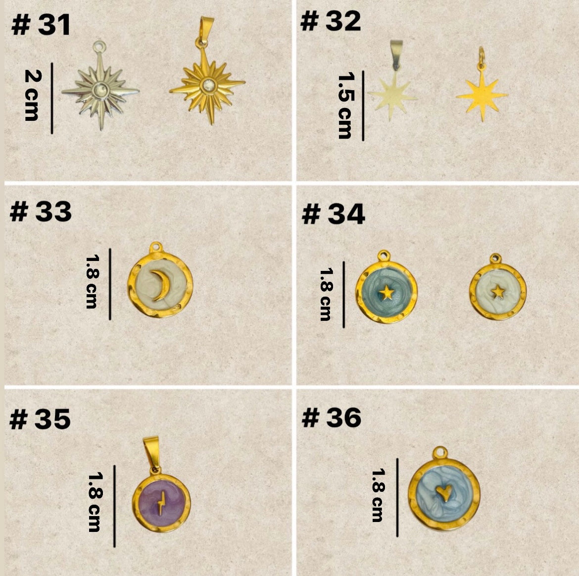 Moon, stars , sun and other Charms 1 -36